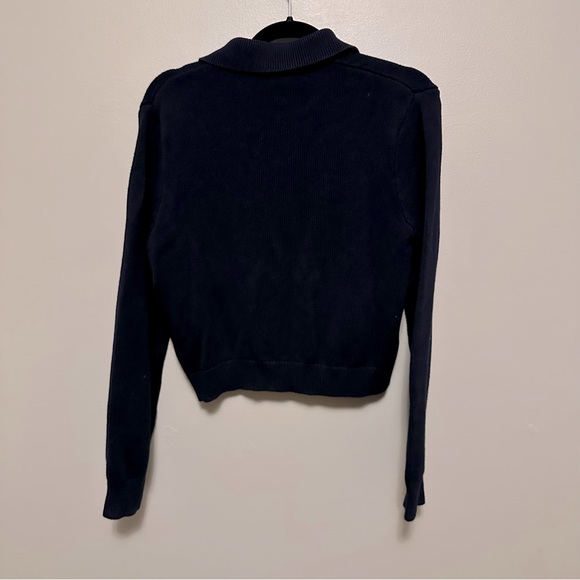 BRANDY MELVILLE Navy Paola Knit Collared Sweater - Picture 6 of 6